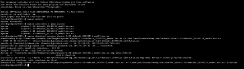 Output of CLI template download process